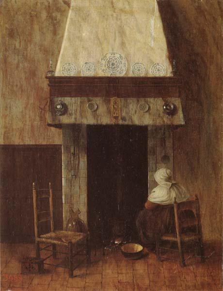 Jacobus Vrel An Old Woman at he Fireplace Sweden oil painting art